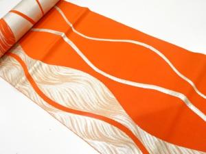 アンティーク　よろけ縞模様織り出し　八寸帯地反物